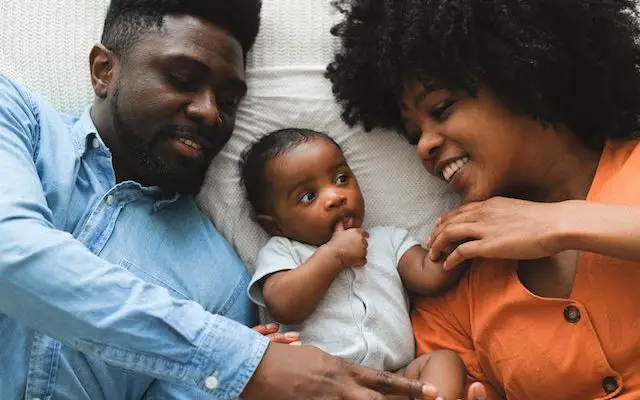black family with baby infant