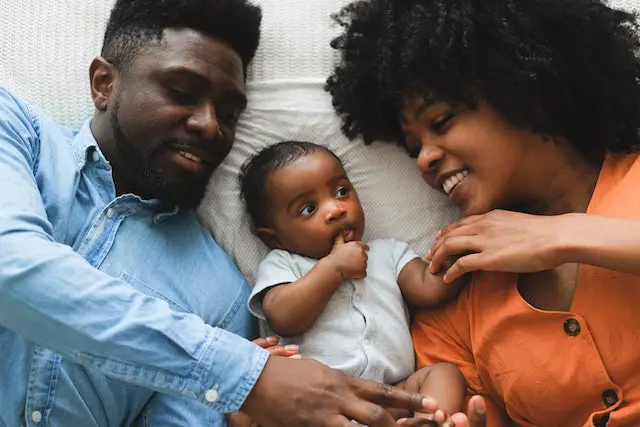 black family with baby infant